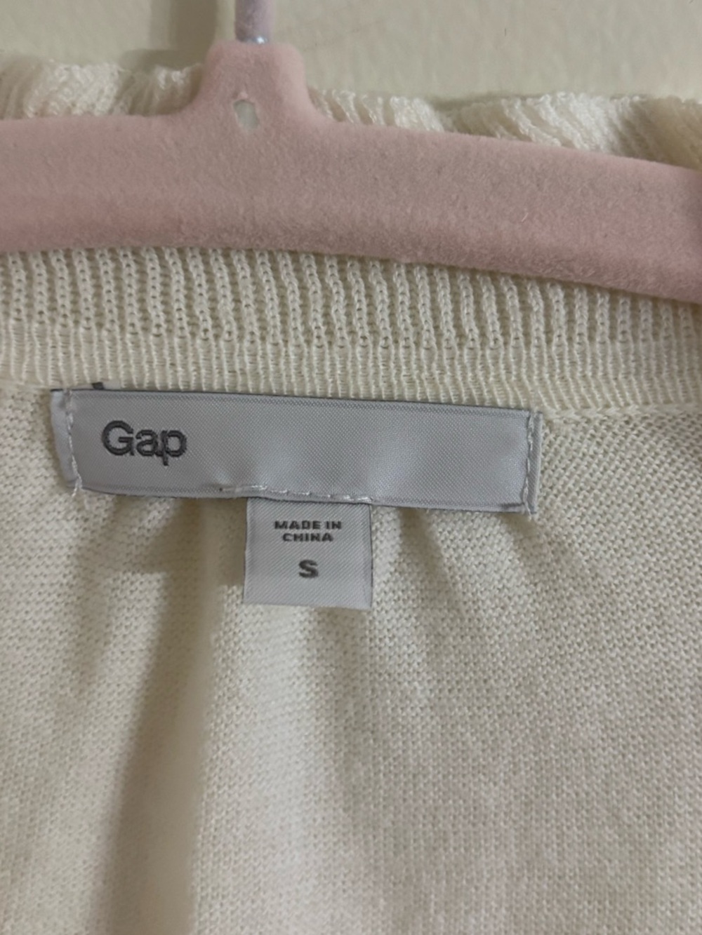 Gap Cotton Off White Ruffle Trim Tie Front Cardigan Size S - Picture 4 of 8